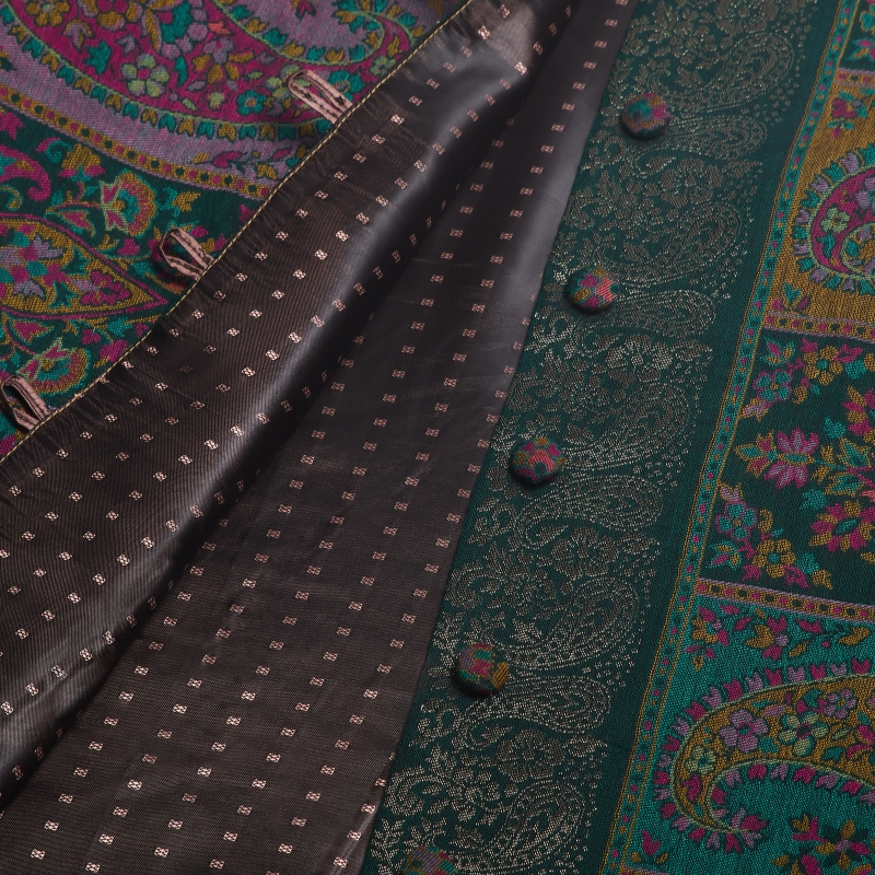 Dark Green Paisley Print