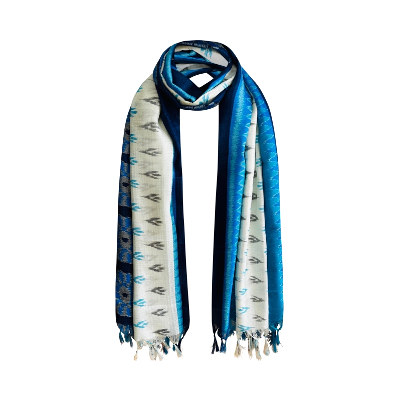 Blue and Cream Print