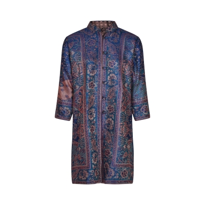 Navy Blue Floral Paisley Print