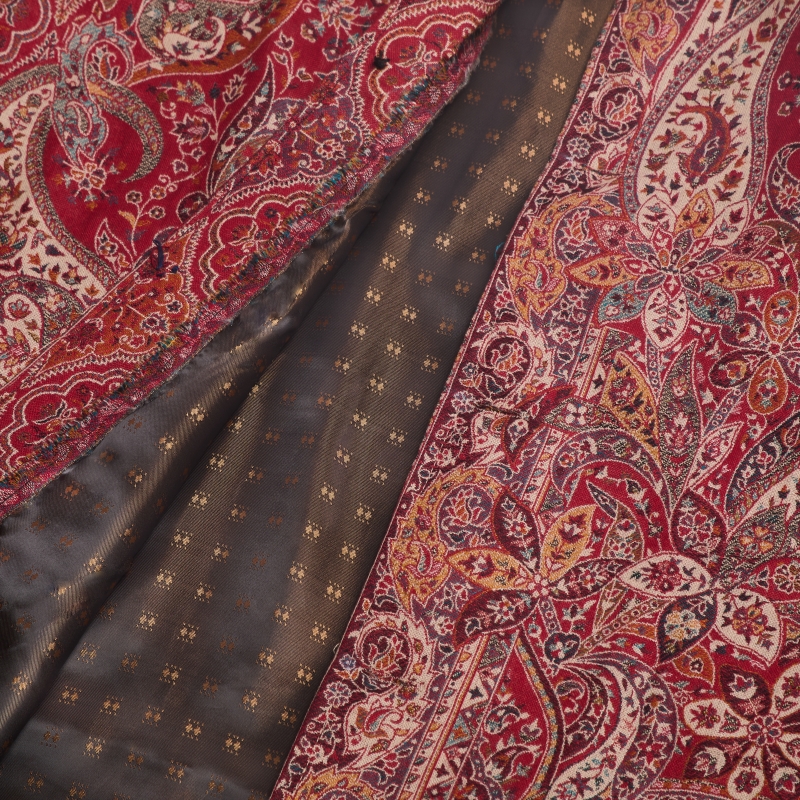 Red and Cream Floral Paisley Print