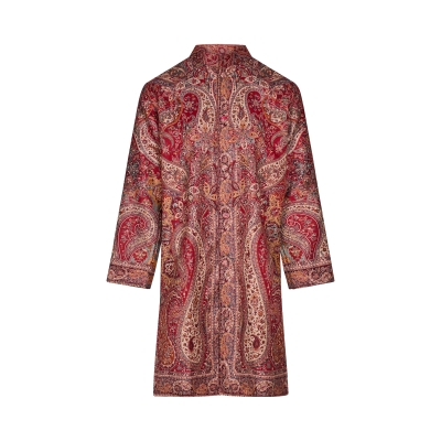 Red and Cream Floral Paisley Print