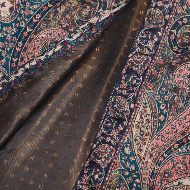 Green and Red Paisley Print