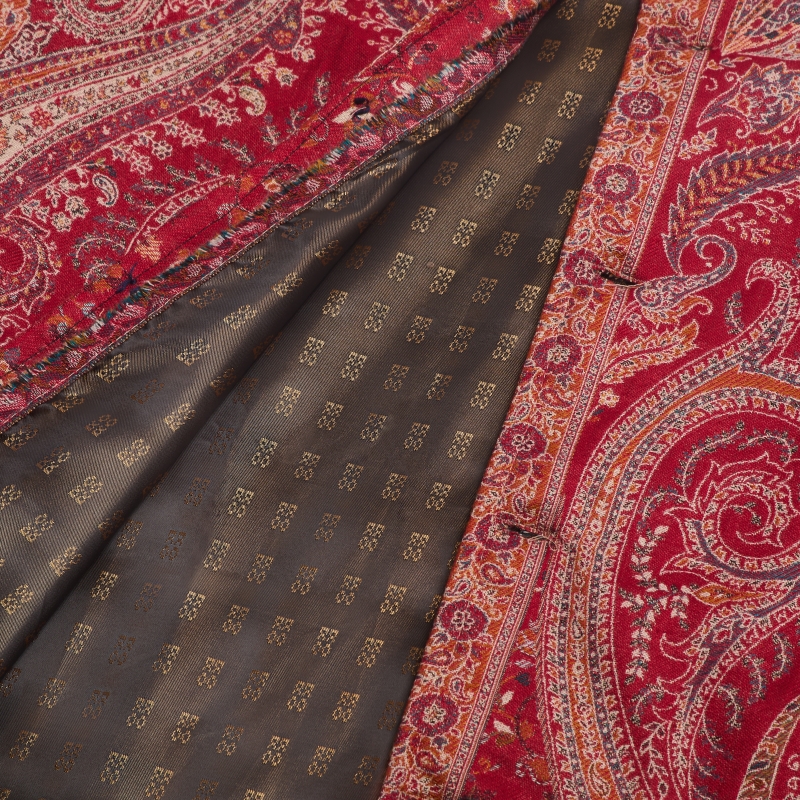 Red and Cream Paisley Print