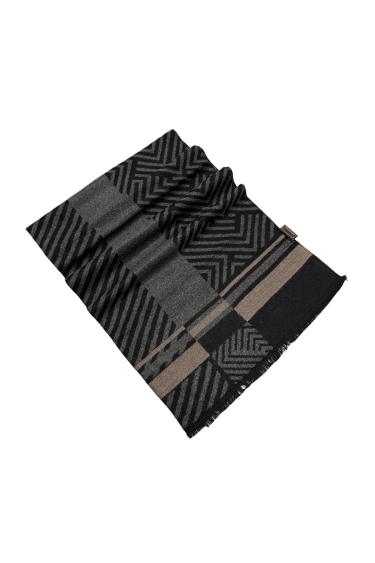 Black and Grey Chevron Print Mens Scarf