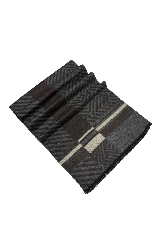 Brown and Grey Chevron Print Mens Scarve