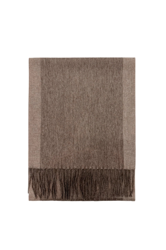 Camel Plain Wool Tassel Scarf