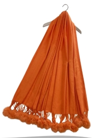 Pom Pom Scarf Orange