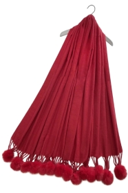 Pom Pom Scarf Maroon
