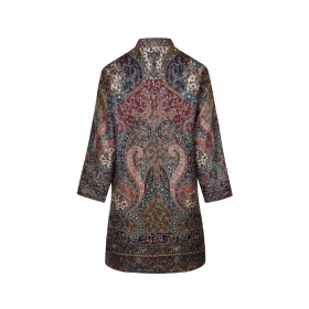 Green and Red Paisley Print