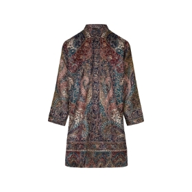 Green and Red Paisley Print