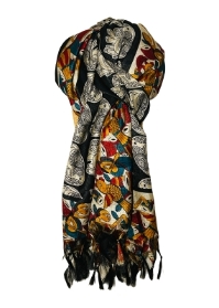 Black and Orange Print