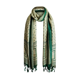 Green and Cream Print