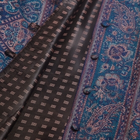 Navy Blue Floral Paisley Print