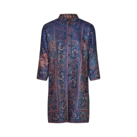 Navy Blue Floral Paisley Print