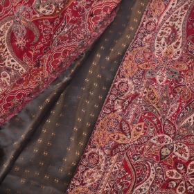 Red and Cream Floral Paisley Print