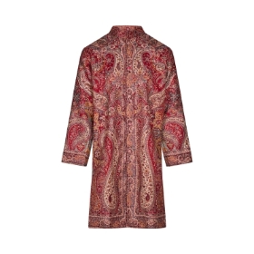 Red and Cream Floral Paisley Print