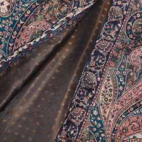 Green and Red Paisley Print