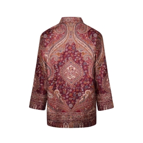 Maroon and Cream Paisley Print