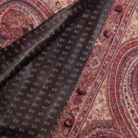 Maroon and Cream Paisley Print