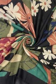 Black Mixed Floral Print