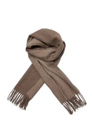 Camel Plain Wool Tassel Scarf