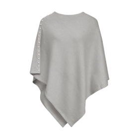 Grey Plain wool Knit Poncho