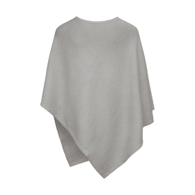 Grey Plain wool Knit Poncho