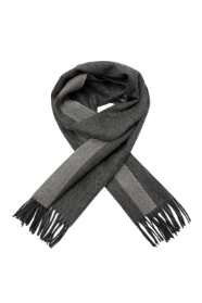 Grey Plain Wool Tassel Scarf