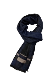 Navy and Black Chevron Print Mens Scarf