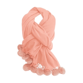 Pom Pom Scarf Peachy Pink