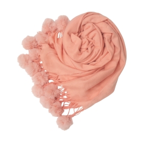 Pom Pom Scarf Peachy Pink