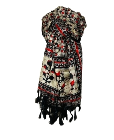 Black, Red and Cream Print